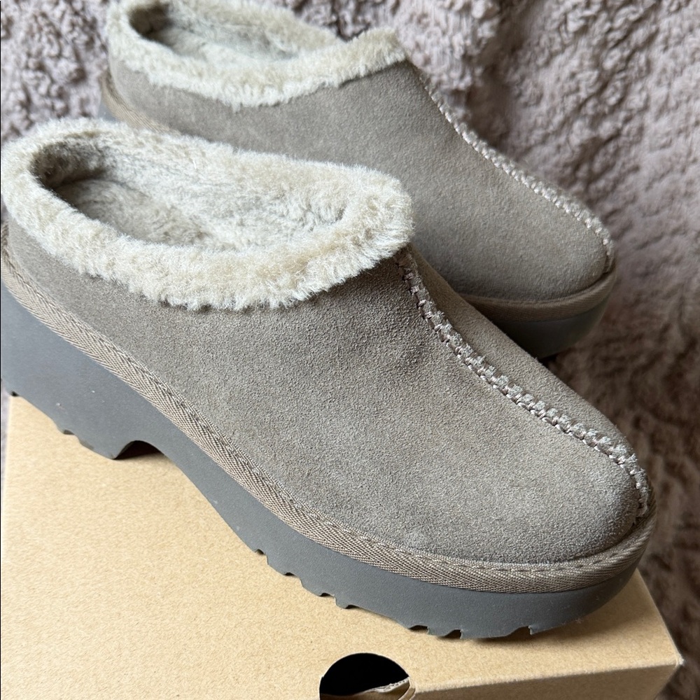Ugg Brown Suede Shearling Lined Clogs - image 3